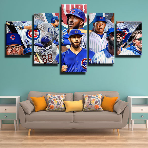 Chicago Cubs Team Member Boys In Blue Emblem Canvas Wall Art