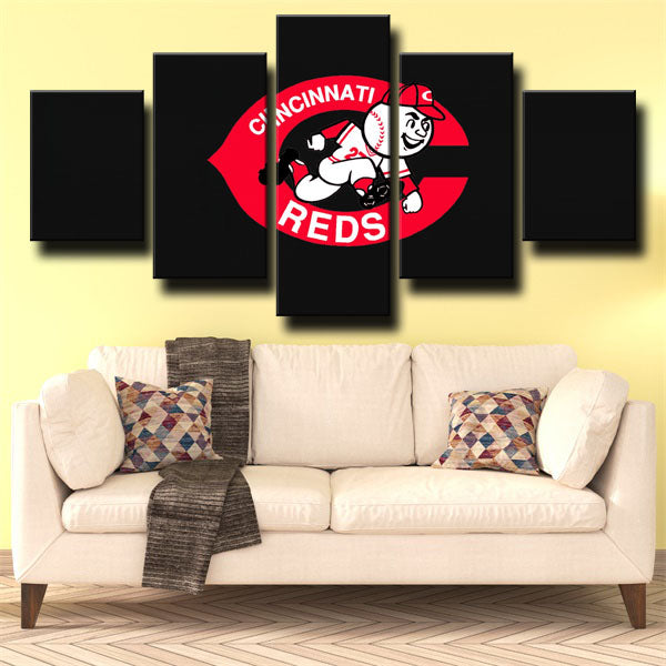 Cincinnati Reds Black Simple Emblem Canvas Wall Art Cincinnati Reds Black Simple Emblem Canvas Wall Art