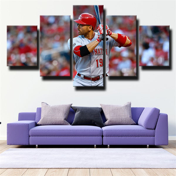 Cincinnati Reds First Baseman Tokki 2 Joey Votto Player Canvas Wall Art