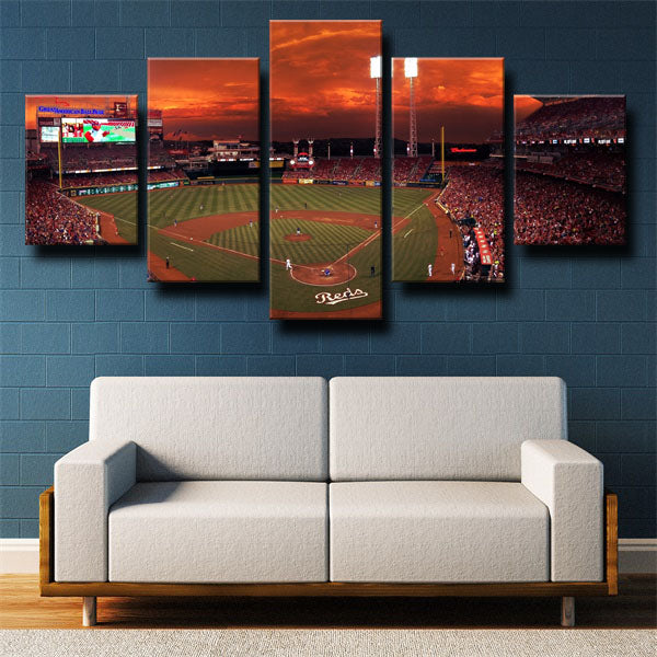 Cincinnati Reds Great American Ball Park Emblem Canvas Wall Art Cincinnati Reds Great American Ball Park Emblem Canvas Wall Art