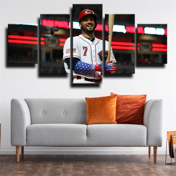 Cincinnati Reds No.7 Infielder Nicolle Eugenio Suarez Canvas Wall Art