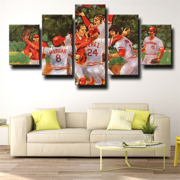 Cincinnati Reds Oil Painting Version Emblem Canvas Wall Art