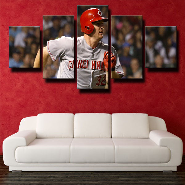 Cincinnati Reds Outfielder No.32 Jay Bruce Canvas Wall Art