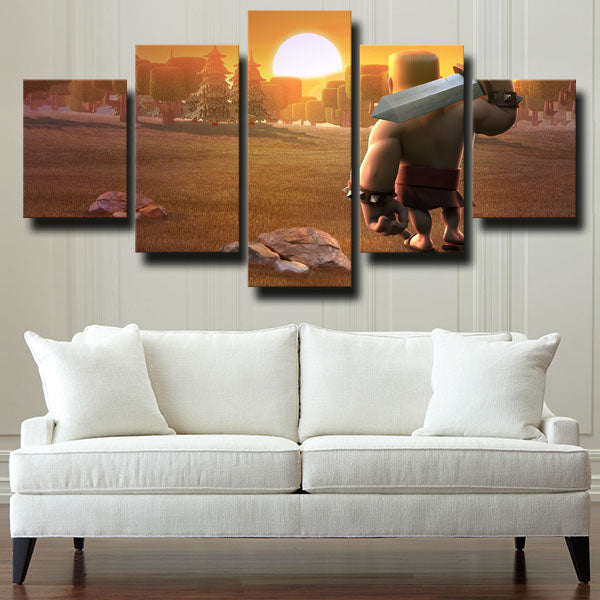 Clash Royale Barbarians Back View Canvas Wall Art