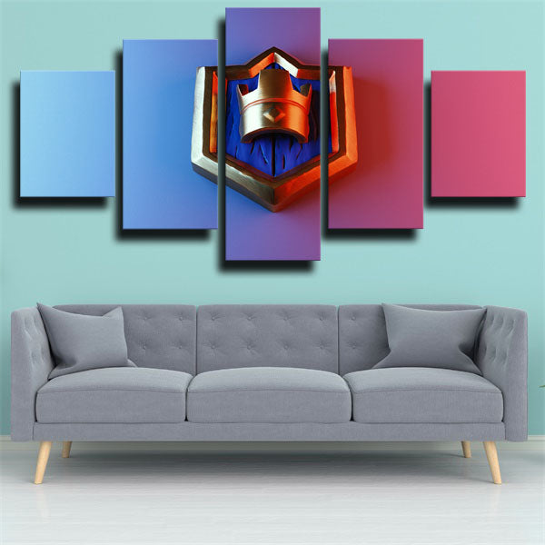 Clash Royale Blue And Red Emblem Canvas Wall Art