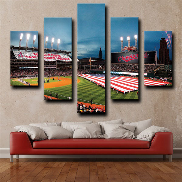 Cleveland Indians Ballpark Logo Canvas Wall Art
