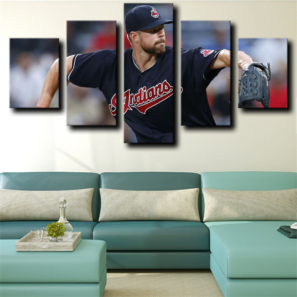 Cleveland Indians Klubot Starting Pitcher Corey Kluber Canvas Wall Art