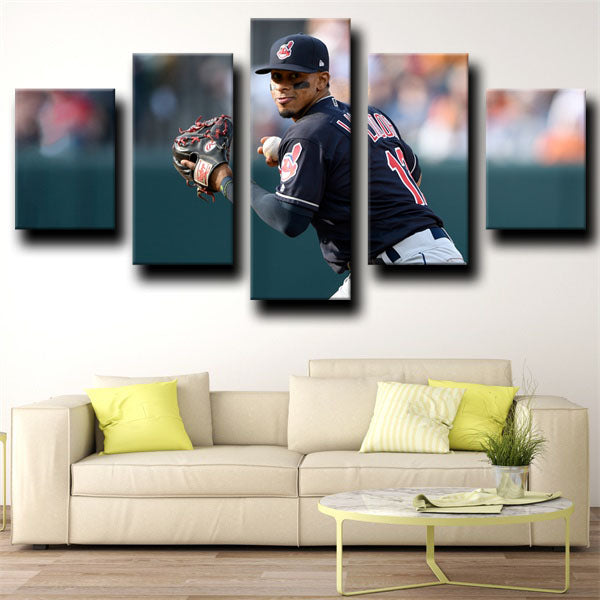Cleveland Indians Mr. Smile Shortstop Francisco Lindor Canvas Wall Art