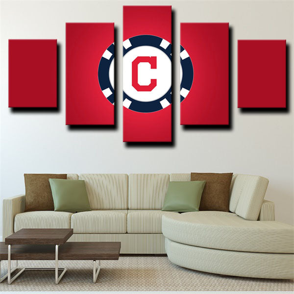 Cleveland Indians Red Symbol Canvas Wall Art