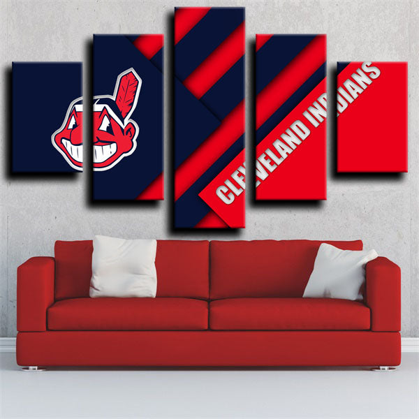 Cleveland Indians Simple Style Emblem Canvas Wall Art