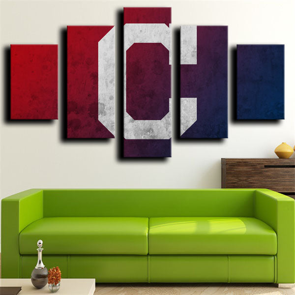 Cleveland Indians Simple Style Logo Canvas Wall Art