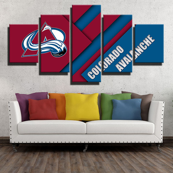 Colorado Avalanche Blue And Red Simple Emblem Canvas Wall Art