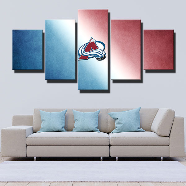 Colorado Avalanche Blue-Red Gradient Emblem Canvas Wall Art