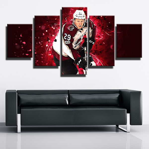 Colorado Avalanche Centre Nathan Mackinnon Red And White Canvas Wall Art Colorado Avalanche Centre Nathan Mackinnon Red And White Canvas Wall Art