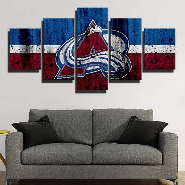 Colorado Avalanche Dirty Emblem Canvas Wall Art