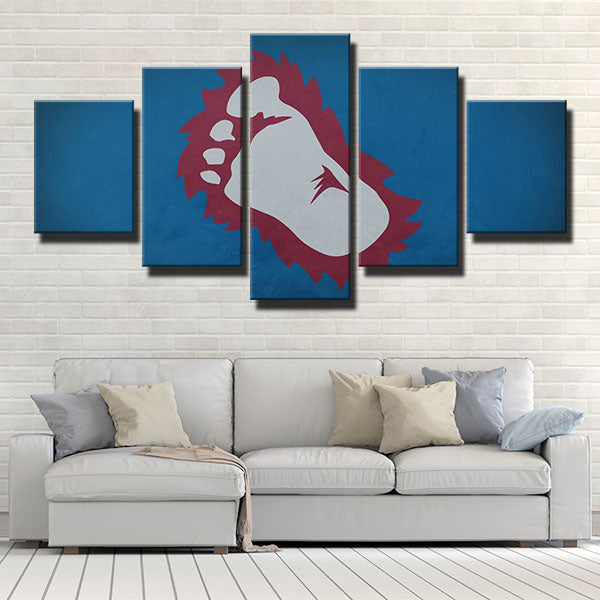 Colorado Avalanche Feet Navy Blue Emblem Canvas Wall Art