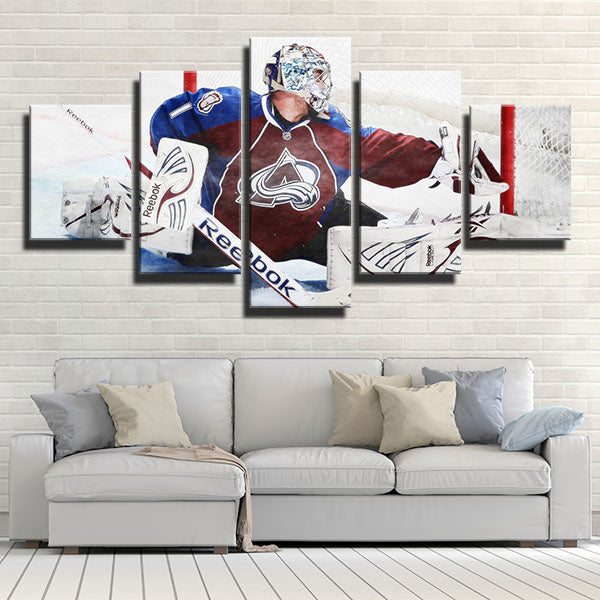 Colorado Avalanche Goaltender Semyon Varlamov Court Canvas Wall Art
