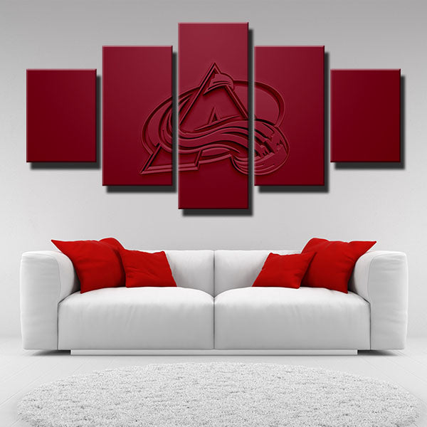 Colorado Avalanche Red 3D Simple Emblem Canvas Wall Art