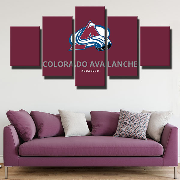 Colorado Avalanche Rose Red Emblem Canvas Wall Art