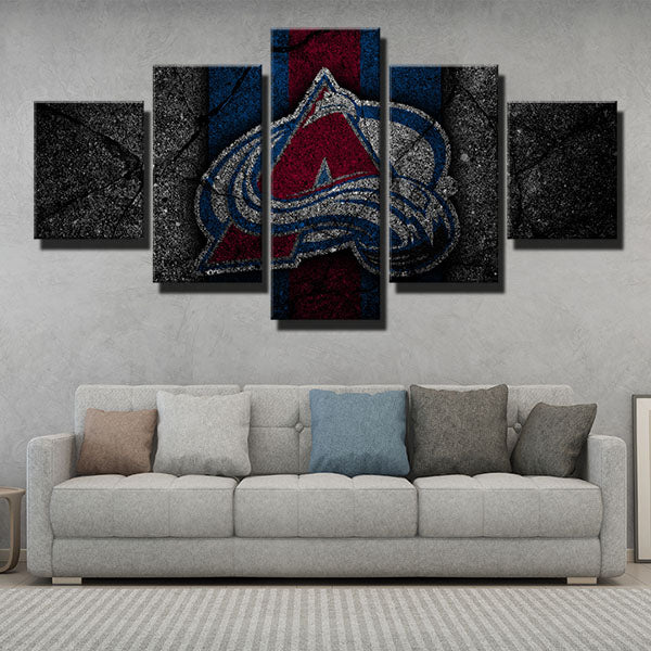 Colorado Avalanche Split Wall Emblem Canvas Wall Art
