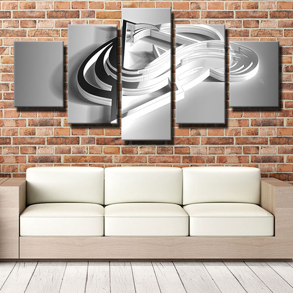 Colorado Avalanche White 3D Emblem Canvas Wall Art
