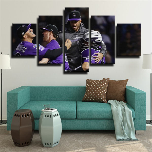 Colorado Rockies Badge Team Canvas Wall Art