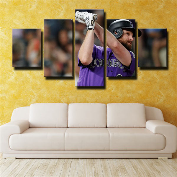 Colorado Rockies Infielder Daniel Murphy Playing Canvas Wall Art
