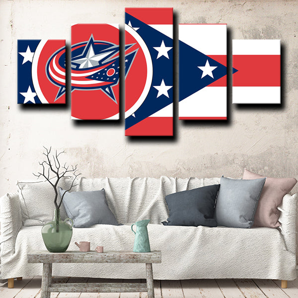 Columbus Blue Jackets Logo Canvas Wall Art