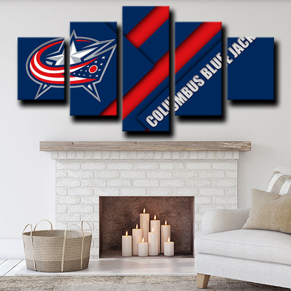 Columbus Blue Jackets Logo Badge Canvas Wall Art