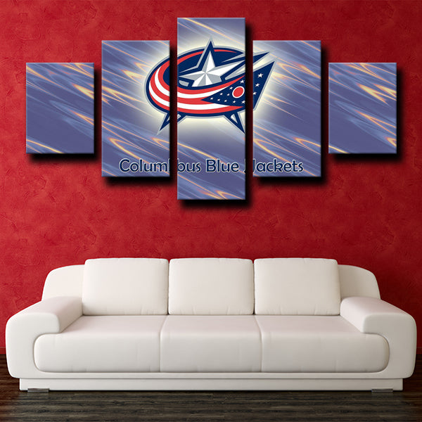Columbus Blue Jackets Logo Crest Canvas Wall Art