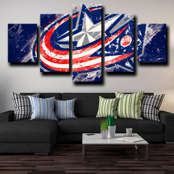 Columbus Blue Jackets Logo Emblem Canvas Wall Art