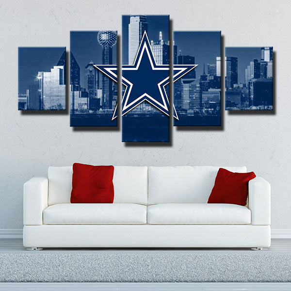 Dallas Cowboys City Emblem Canvas Wall Art
