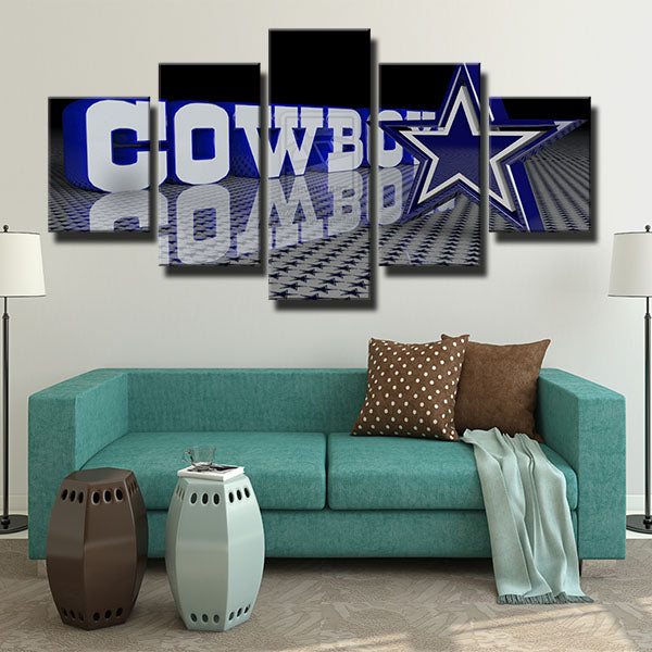 Dallas Cowboys Name Emblem Canvas Wall Art