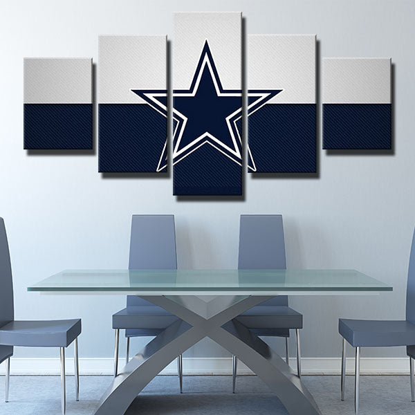 Dallas Cowboys White And Blue Emblem Canvas Wall Art