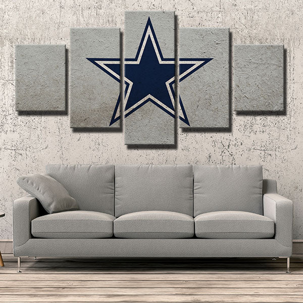 Dallas Cowboys White Wall Emblem Canvas Wall Art