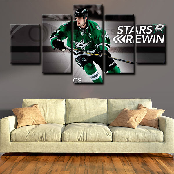 Dallas Stars Forward Benguin Jamie Benn Canvas Wall Art