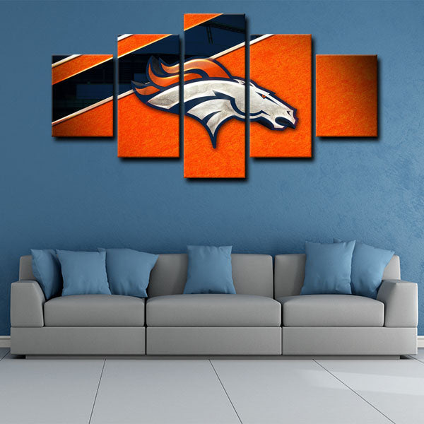 Denver Broncos Emblem Canvas Wall Art