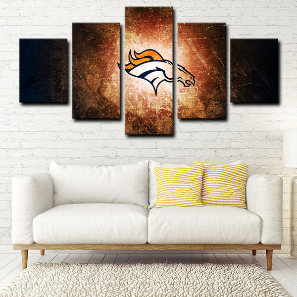 Denver Broncos Emblem Canvas Wall Art