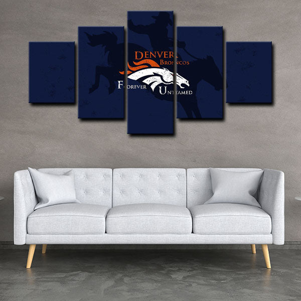 Denver Broncos Emblem Canvas Wall Art