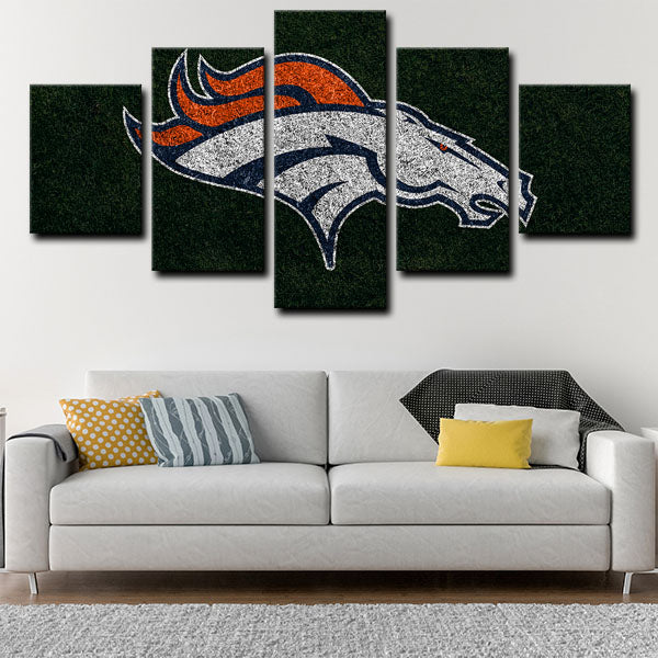 Denver Broncos Emblem Canvas Wall Art