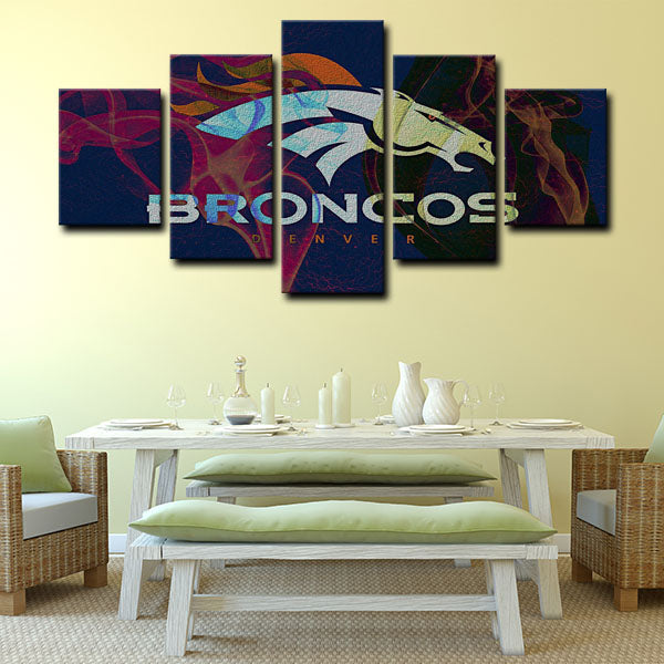 Denver Broncos Emblem Canvas Wall Art