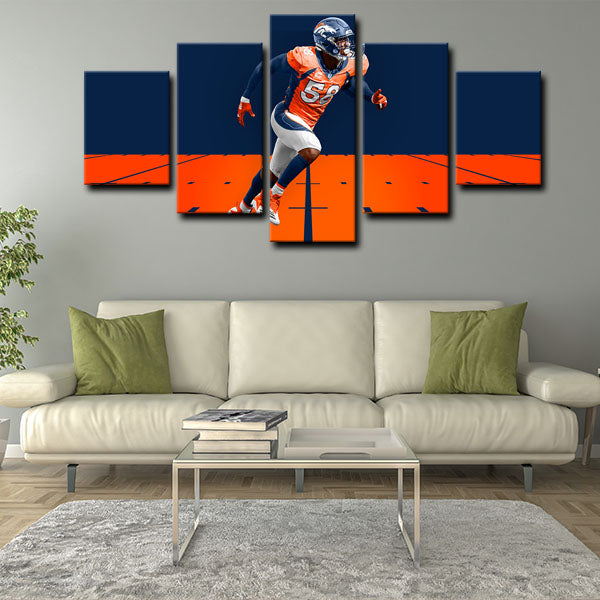 Denver Broncos Linebacker Chinese Dragon Von Miller Canvas Wall Art