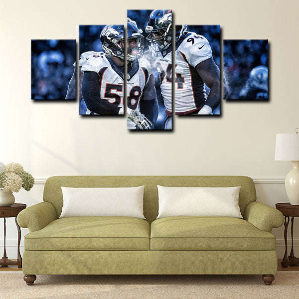 Denver Broncos Linebacker Chinese Dragon Von Miller Canvas Wall Art