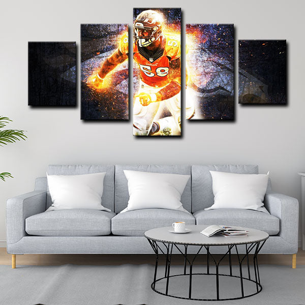 Denver Broncos Linebacker Chinese Dragon Von Miller Canvas Wall Art