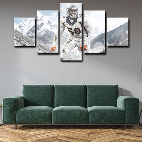 Denver Broncos Linebacker Chinese Dragon Von Miller Canvas Wall Art