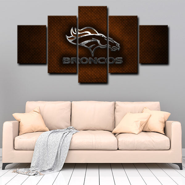 Denver Broncos Logo Canvas Wall Art