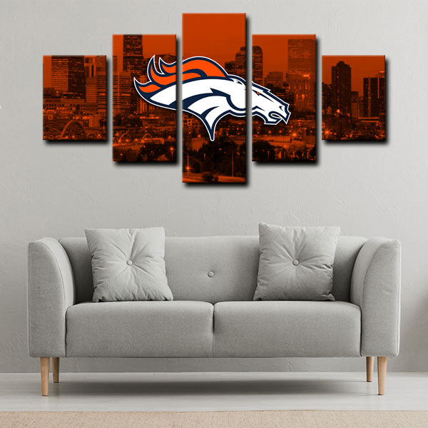 Denver Broncos Logo Canvas Wall Art