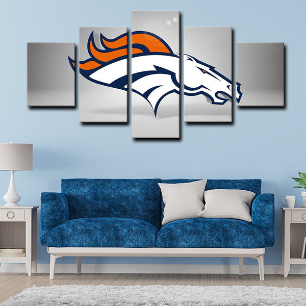 Denver Broncos Logo Canvas Wall Art