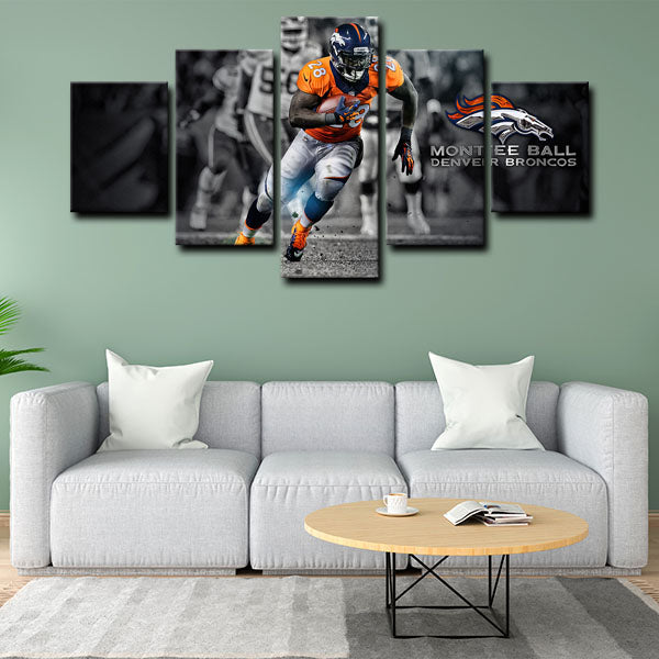 Denver Broncos Running Back Montee Ball Canvas Wall Art