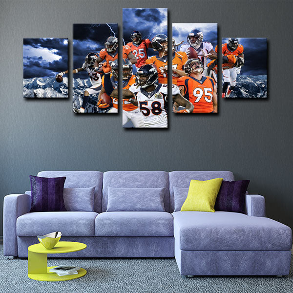 Denver Broncos Team Canvas Wall Art